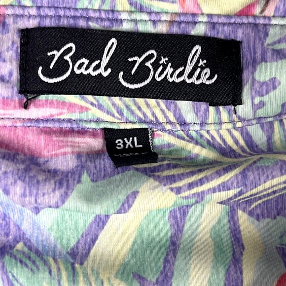 Bad Birdie Mens Performance Polo Mingos Tropical Flamingos Authentic Bad Birdie - Picture 6 of 9